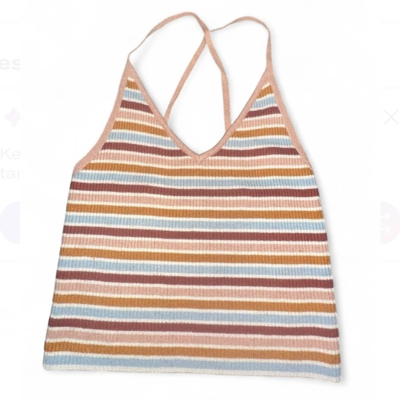 Kendall and Kylie Women’s Multicolor Striped Crossback Top - Picture 3 of 7